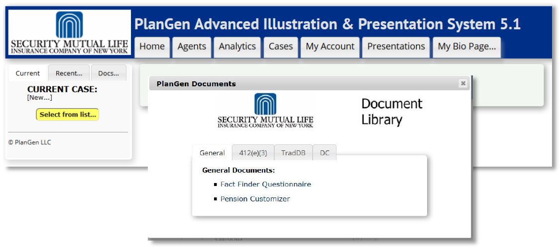 Custom form and document libraries from PlanGen
